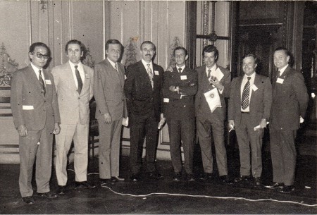 Círculo Militar, 29/09/1972. Sasaqui, Fleischer, Caprioli, Sánchez, Bensi, Cosentino, Polero y Sulín.